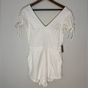 NWT Express Elegant White Eyelet Women's Romper